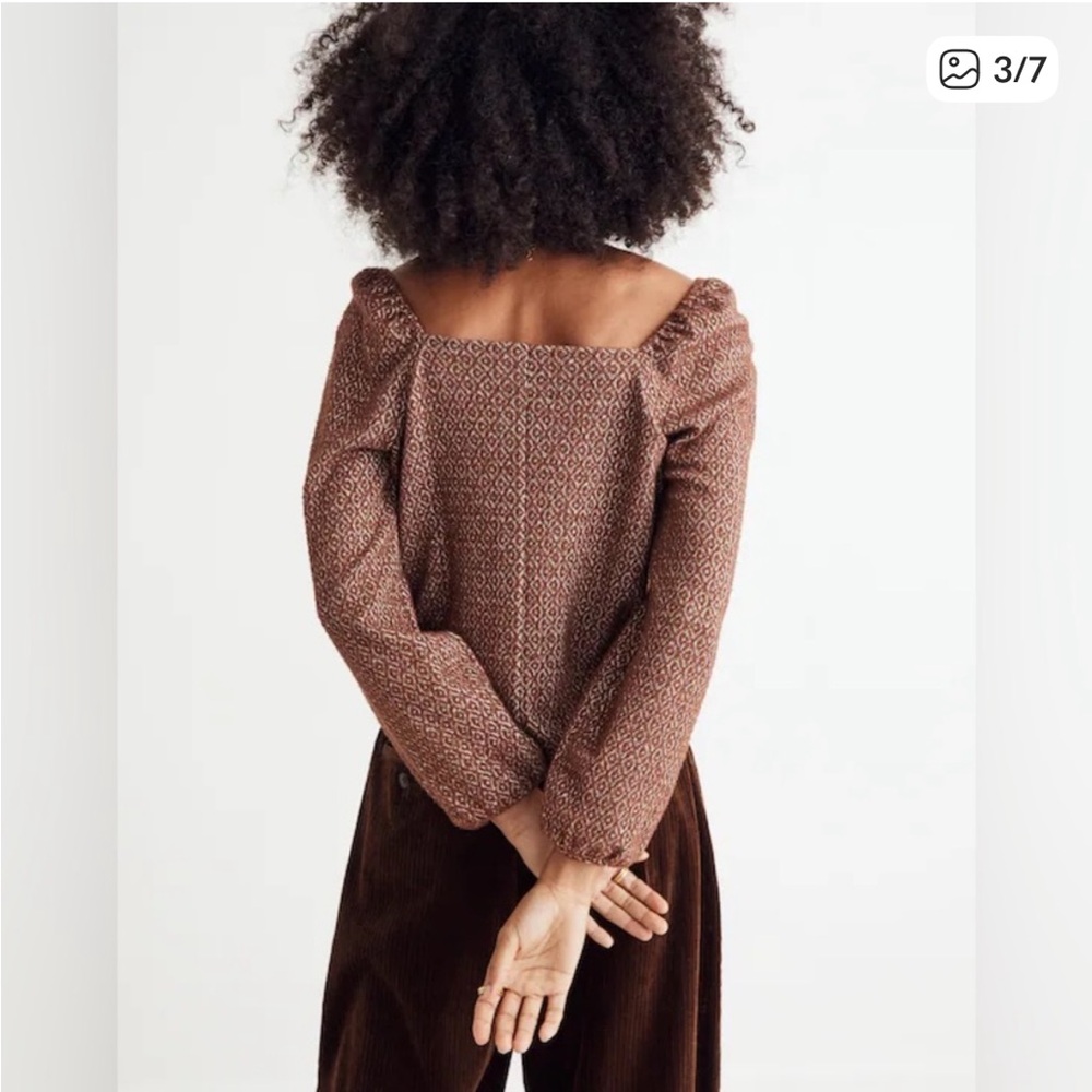 Madewell Jacquard Puff Sleeve Top